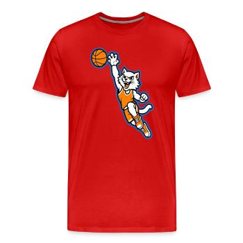 Wildcat Basketball Slam Dunk Mascot - Men's Premium Organic T-Shirt - red - Front - Damien (186cm)