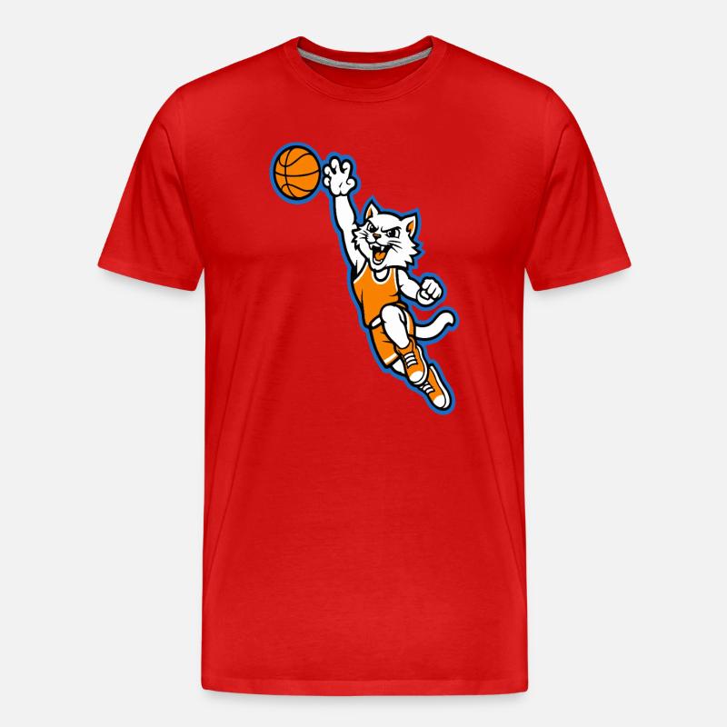 Wildcat Basketball Slam Dunk Maskottchen - Männer Premium Bio T-Shirt - Rot