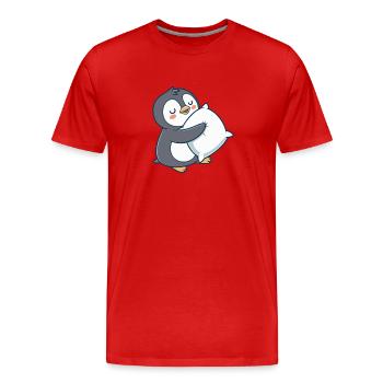 Pastell-Kuschelpinguin - Männer Premium Bio T-Shirt - Rot - Vorne - Damien (186cm)