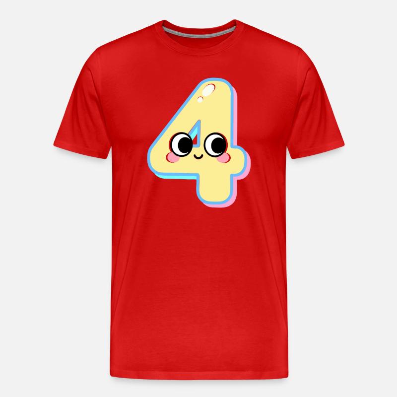 Vier Kawaii lächeln - Männer Premium Bio T-Shirt - Rot