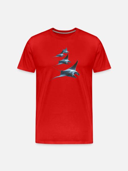 Manta Ray, Devil Ray, Stingray, Diver - Men's Premium Organic T-Shirt - red