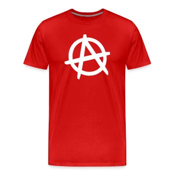 The Couching Dad "Anarchy"  - Männer Premium Bio T-Shirt - Rot - Vorne - Damien (186cm)