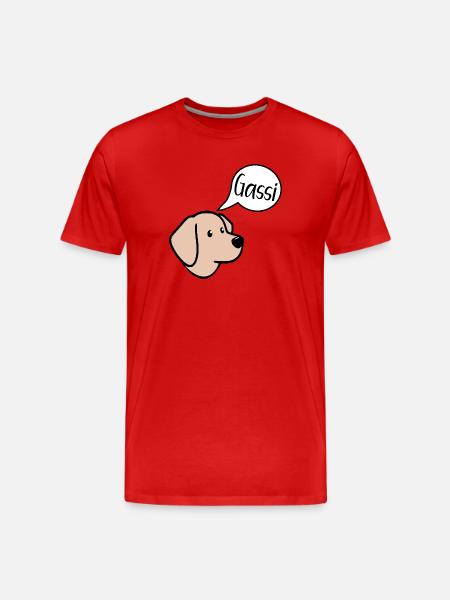 Dog walks, dog puppies, walking - Men's Premium Organic T-Shirt - red