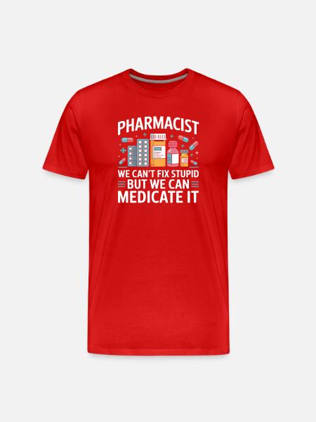 Pharmacist saying: Medicate It - Men's Premium Organic T-Shirt - red
