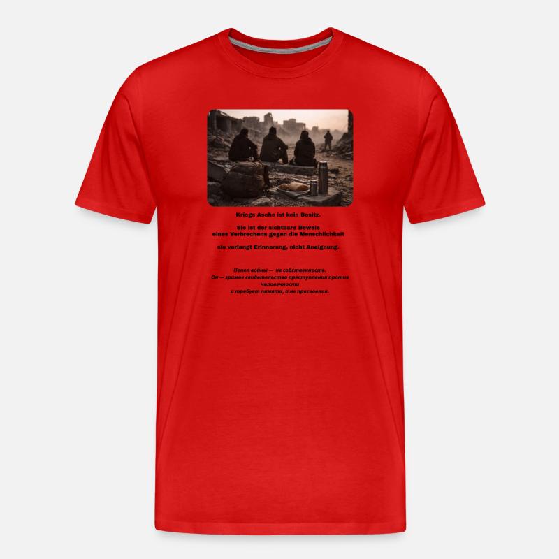 Ruines à la lumière du soir - T-shirt bio Premium Homme - rouge