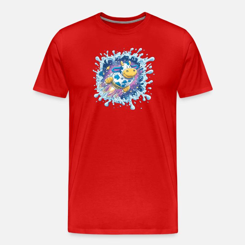 Éclaboussure de Vache Spatiale - T-shirt bio Premium Homme - rouge
