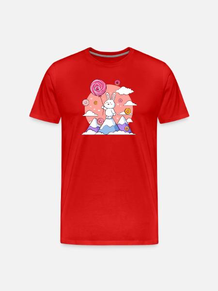 Sugar-sweet bunny on sugar summit - Men's Premium Organic T-Shirt - red