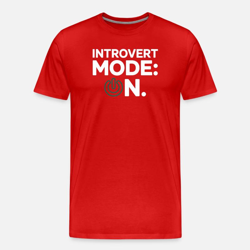Introvert Mode ON – Funny Saying - Men's Premium Organic T-Shirt - red