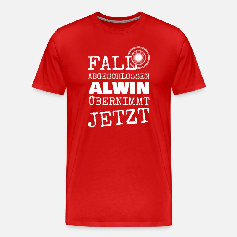 Vorname Alwin - Männer Premium Bio T-Shirt - Rot