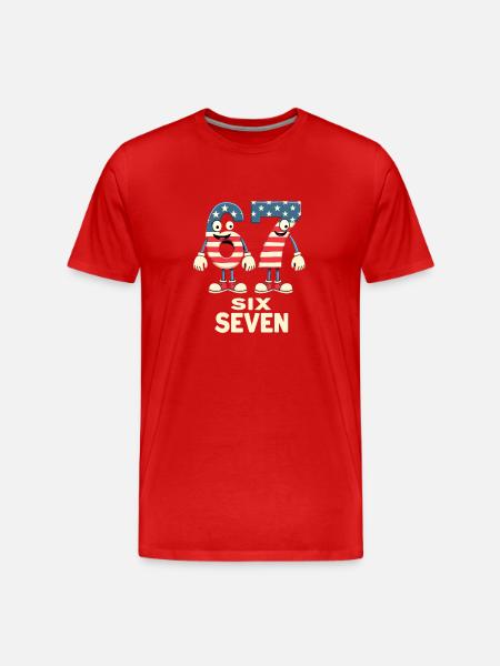 US Flag 67 Memes Six Seven - Men's Premium Organic T-Shirt - red