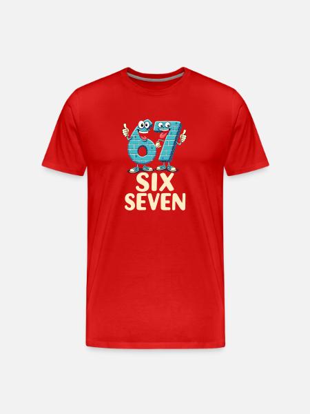 US Flag 67 Memes Six Seven - Men's Premium Organic T-Shirt - red