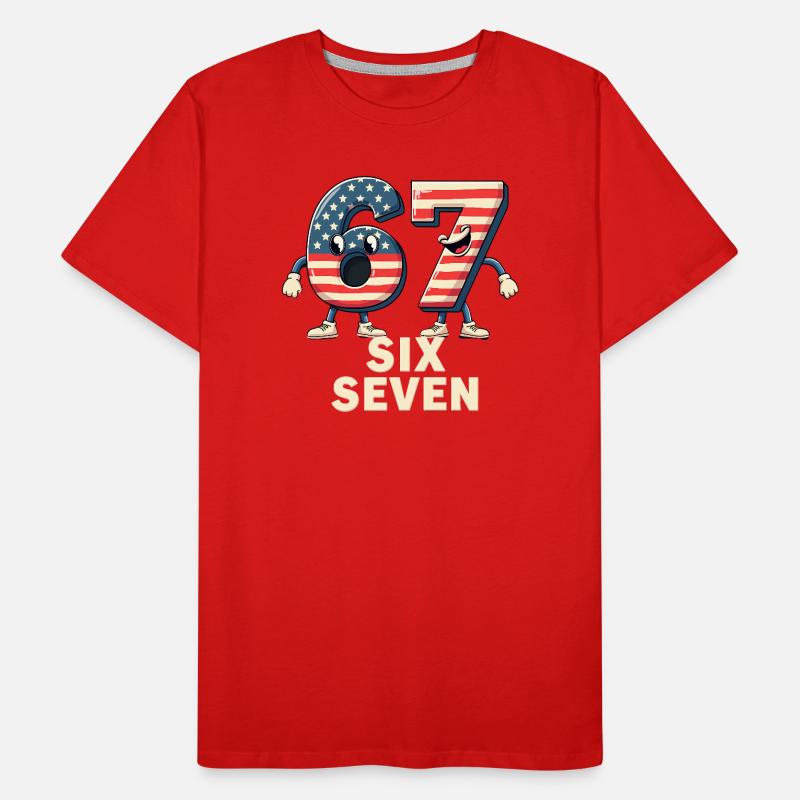US Flag 67 Memes Six Seven Men's Premium Organic T-Shirt