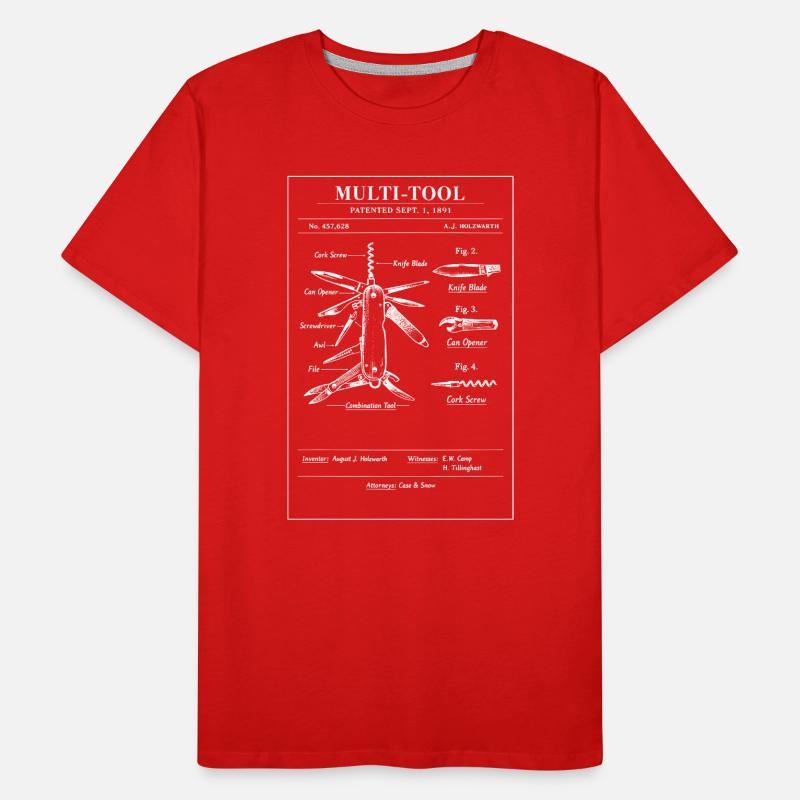 Art breveté de plan multi-outil T-shirt bio Premium Homme