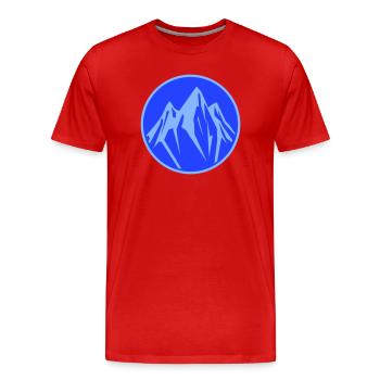 Montagnes Montagnes - T-shirt bio Premium Homme - rouge - Devant - Damien (186cm)