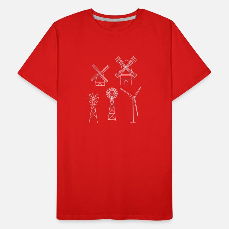 Énergie éolienne Éolienne Éolienne T-shirt bio Premium Homme