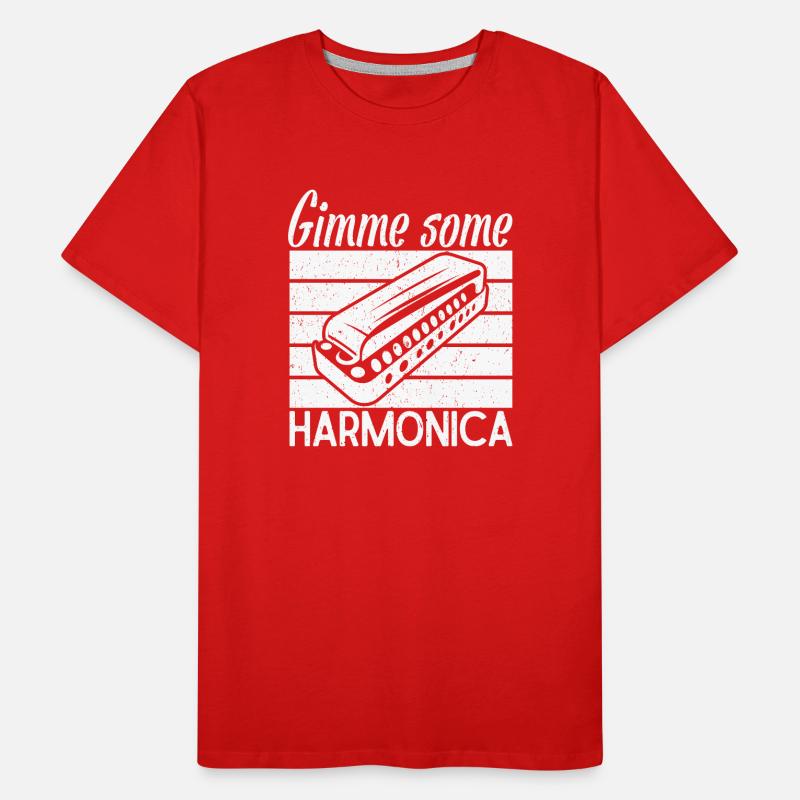 Musicien d’harmonica Donne-moi un peu d’harmonica T-shirt bio Premium Homme
