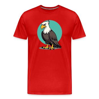 Proud Eagle Majestic Bird of Prey - Men's Premium Organic T-Shirt - red - Front - Damien (186cm)