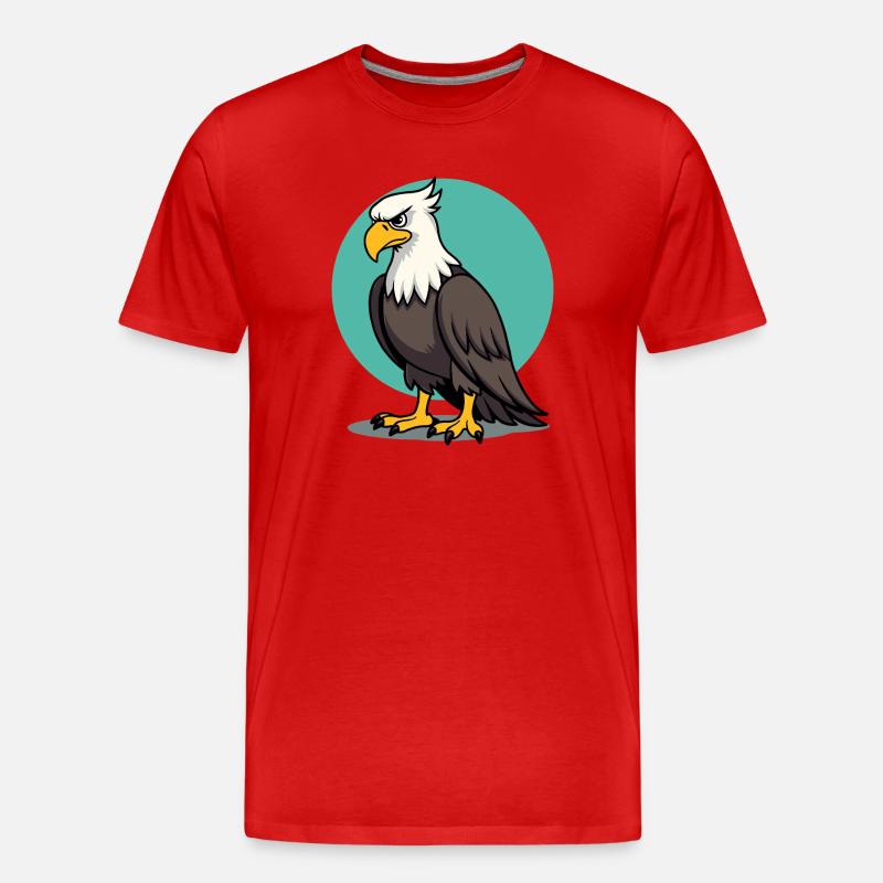 Stolzer Adler Majestätischer Greifvogel - Männer Premium Bio T-Shirt - Rot