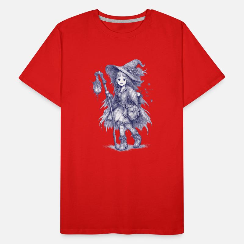 Sorcière de la Forêt avec la Lanterne T-shirt bio Premium Homme