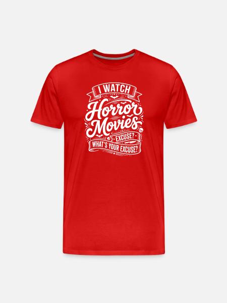 Je regarde des films d’horreur - T-shirt bio Premium Homme - rouge