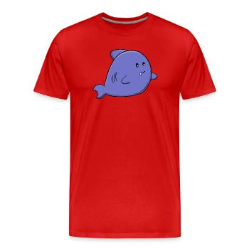 Niedlicher Blauhai, niedliches Kawaii-Meerestier - Männer Premium Bio T-Shirt - Rot - Vorne - Damien (186cm)