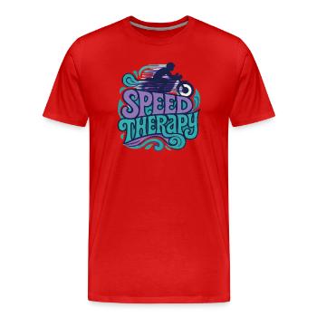 Speed Therapy - Moto - T-shirt bio Premium Homme - rouge - Devant - Damien (186cm)