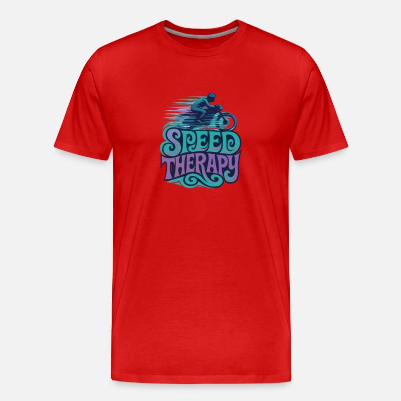 Speed Therapy – Motorrad - Männer Premium Bio T-Shirt - Rot