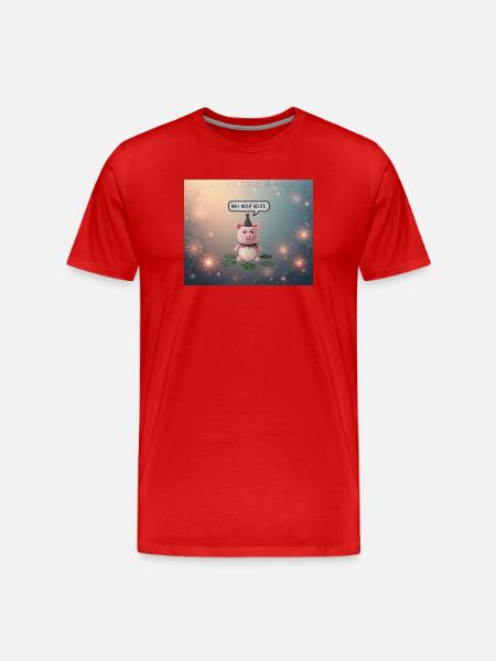 Cuddly Pig: Close. Not Today - Men's Premium Organic T-Shirt - red