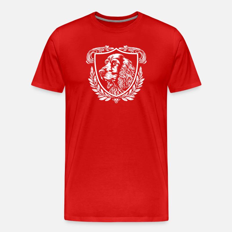 Heraldic Dog Shield: Heraldry Print - Men's Premium Organic T-Shirt - red