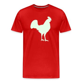 Silhouette du coq - T-shirt bio Premium Homme - rouge - Devant - Damien (186cm)