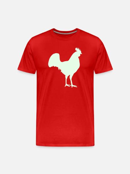 Rooster Silhouette - Men's Premium Organic T-Shirt - red