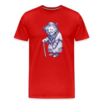 Surreal granny - Men's Premium Organic T-Shirt - red - Front - Damien (186cm)