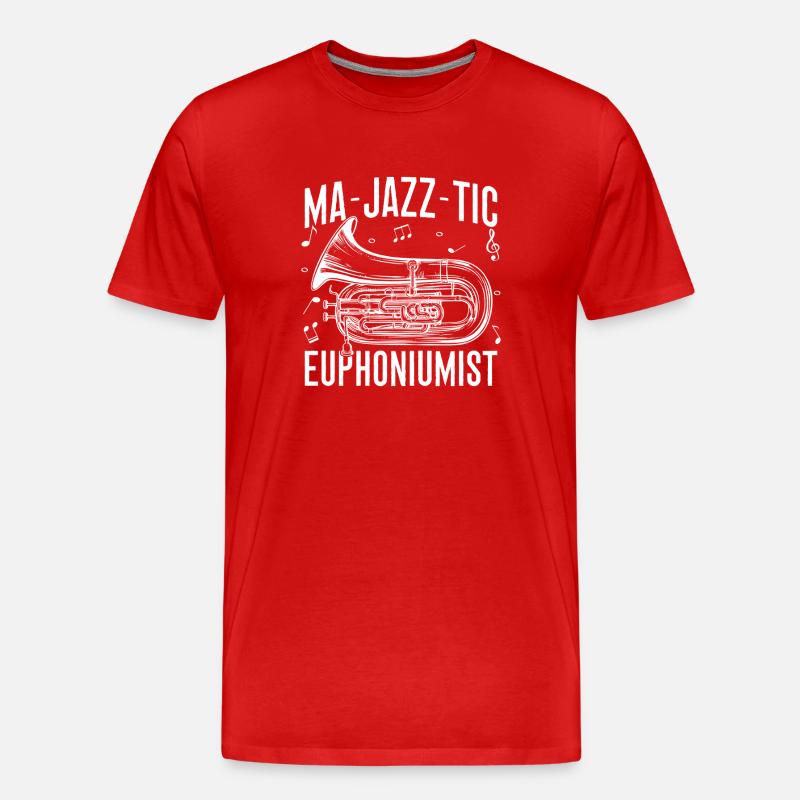 Bariton Player Ma-Jazz-Tic Euphonium - Männer Premium Bio T-Shirt - Rot