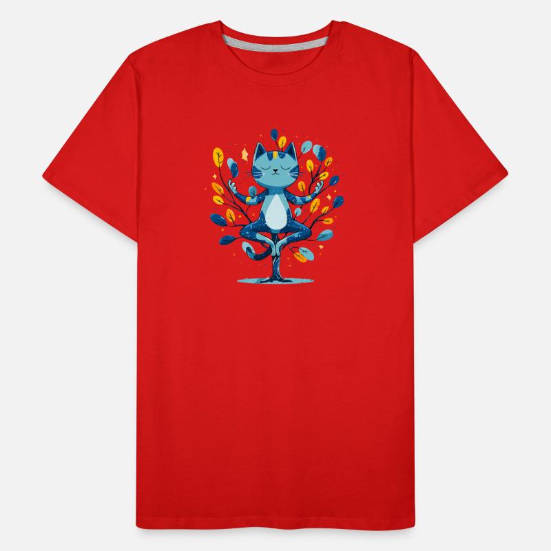 Gueule de bois bleue de méditation dans l’arbre T-shirt bio Premium Homme