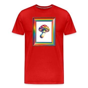 La nature est le voyage - Fliegenpliz près de Goa - T-shirt bio Premium Homme - rouge - Devant - Damien (186cm)