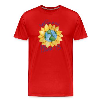 Earth Sunflower Eco Message - Men's Premium Organic T-Shirt - red - Front - Damien (186cm)