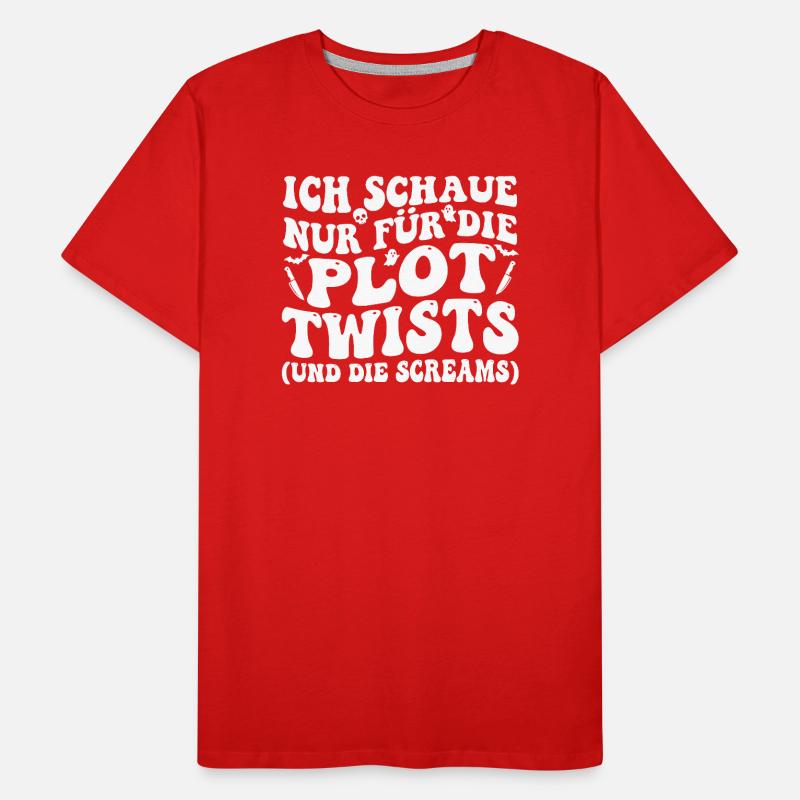 Ich schaue nur für die Plot Twists Männer Premium Bio T-Shirt