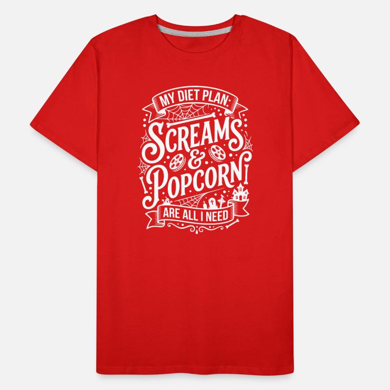 Cris & Popcorn Halloween Design T-shirt bio Premium Homme