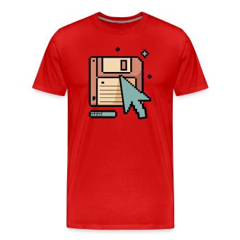 Floppy Disk Retro Internet - Men's Premium Organic T-Shirt - red - Front - Damien (186cm)