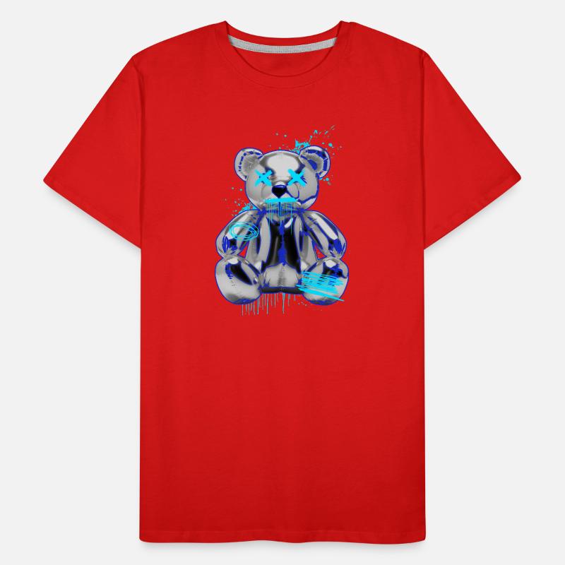 Graffiti Bear Neon Drop Teddy Bear Men's Premium Organic T-Shirt