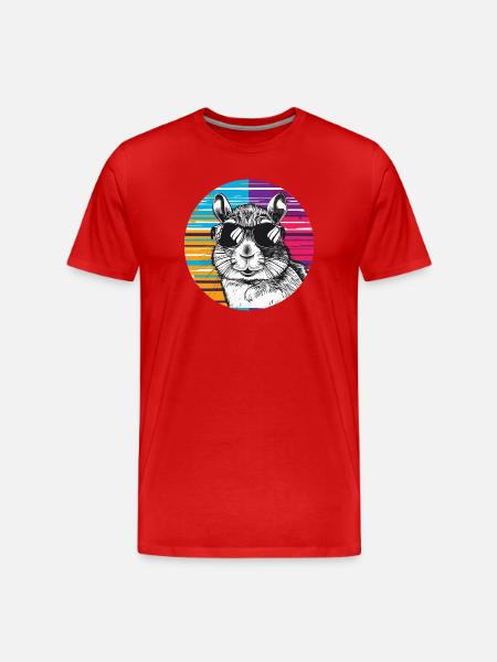 Hamster with sunglasses - Men's Premium Organic T-Shirt - red