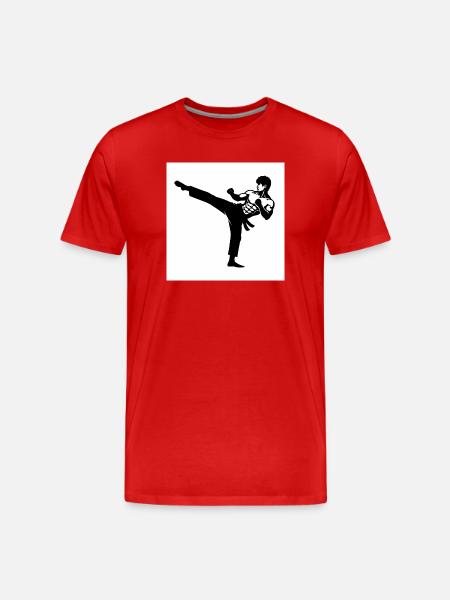 Kicking Silhouette Karate - Men's Premium Organic T-Shirt - red