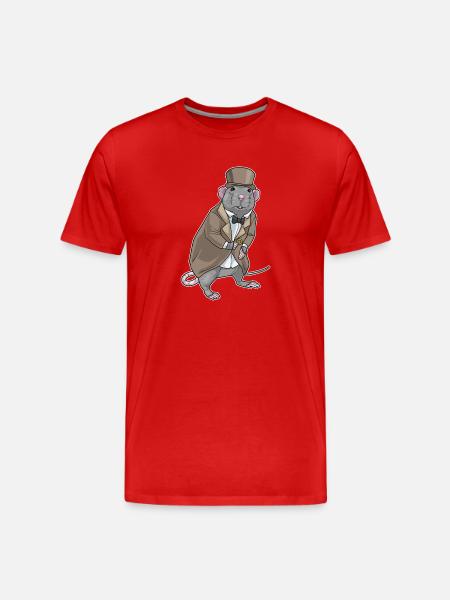 Rat Groom Wedding Ring - Men's Premium Organic T-Shirt - red