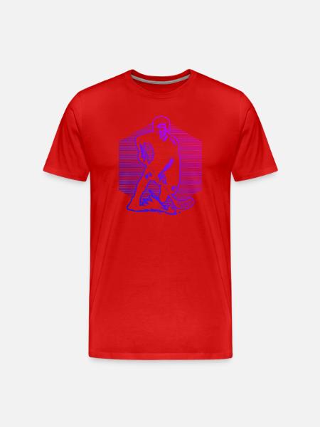 Classic floorball motif - Men's Premium Organic T-Shirt - red