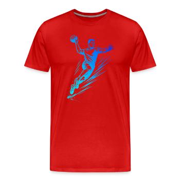 Handball Stil für jeden Anlass für Männer - Männer Premium Bio T-Shirt - Rot - Vorne - Damien (186cm)