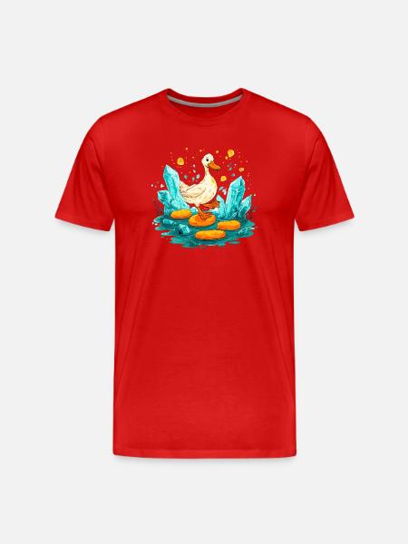 Schatzduck im Kristallreich - Männer Premium Bio T-Shirt - Rot