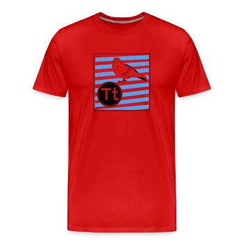 T wie Taube - Männer Premium Bio T-Shirt - Rot - Vorne - Damien (186cm)