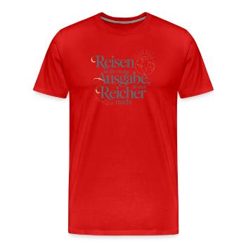 Le voyage est la seule dépense qui vous rend plus riche - T-shirt bio Premium Homme - rouge - Devant - Damien (186cm)