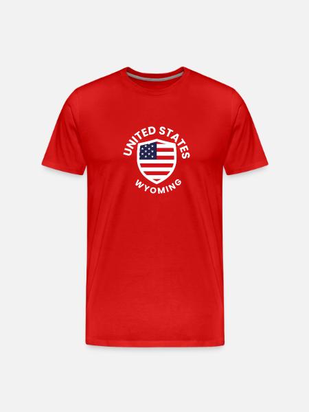 Wyoming United Shield - Men's Premium Organic T-Shirt - red