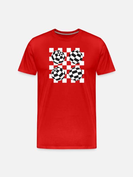 Spherical Checkered Illusion - Men's Premium Organic T-Shirt - red